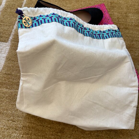 Tory Burch Black Suede Astoria Wedge - Picture 14 of 14